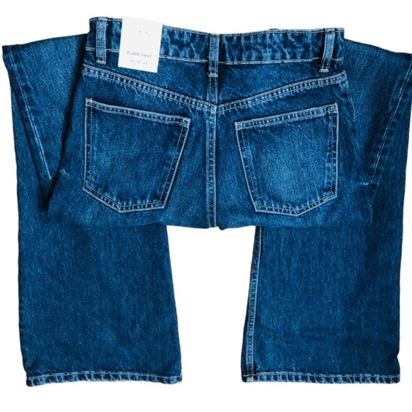 Zara flare leg high rise hi waist‎ hi rise full length jeans size 34/2 new - Picture 4 of 16